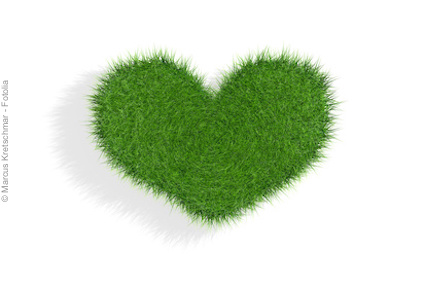 Ein Herz aus Rasen: Herzrasen kann ganz harmlos sein, aber auch auf Herzrhythmusstörungen wie Vorhofflimmern beruhen. Besser checken lassen.